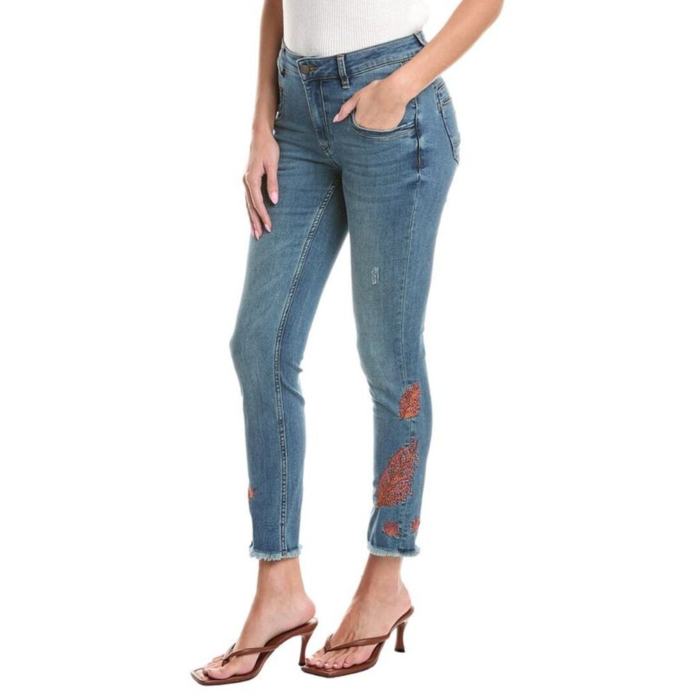 Picadilly Womens  Embroidered Ankle Length Jean, Blue